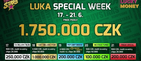 Milionový týden na Lukách s turnaji o 1 750 000 Kč