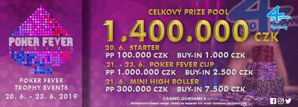 Červnový Poker Fever Cup s 1 400 000 Kč GTD