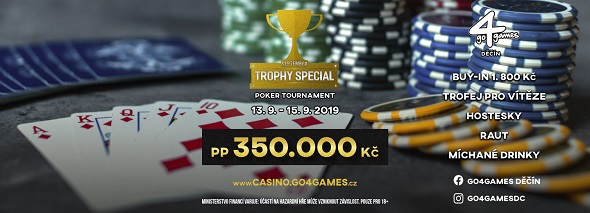 G4G Děčín: zářijová Poker Trophy o parádních 350 000 Kč