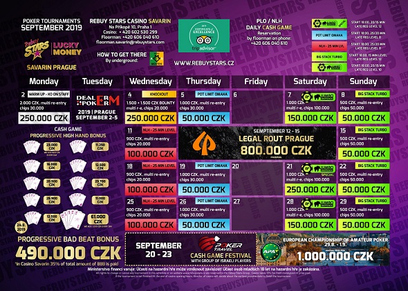 Zářijové turnaje v Rebuy Stars Savarin