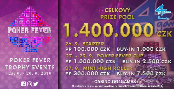 Zářijový Poker Fever Cup s 1 400 000 Kč GTD
