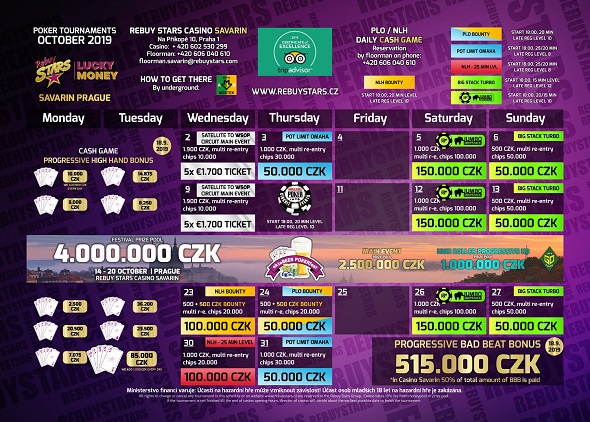 Rebuy Stars Casino Savarin – turnaje říjen 2019