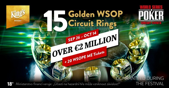 WSOP Circuit v King's Casinu Rozvadov s turnaji o více než €2,000,000 a 15 zlatých prstenů