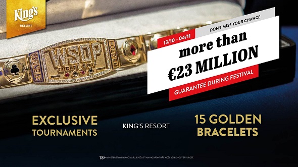 WSOP Europe v King's s turnaji o více než €23,000,000 a 15 zlatých náramků