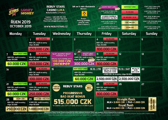 Rebuy Stars Casino Luka – turnaje říjen 2019