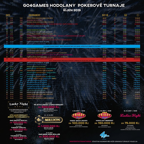 Listopadové turnaje v Go4Games Casino Olomouc - Hodolany