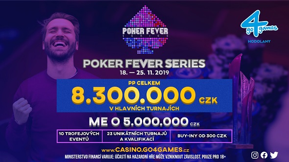 Podzimní Poker Fever Series v Go4Games s turnaji o více než 8 600 000 Kč