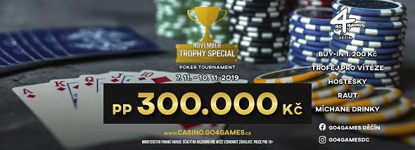 G4G Děčín: listopadová Poker Trophy o 300 000 Kč