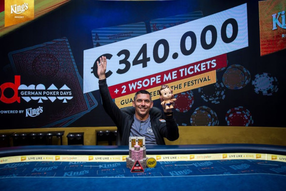 Zářijový šampion German Poker Days Chorvat Drazen Mlinac si za své vítězství odnesl €53,395
