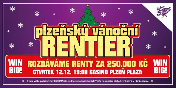 Součástí Xmas Party je i losovačka o celkovou rentu 250 000 Kč