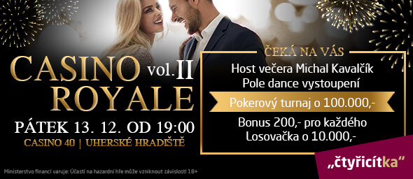 Velká párty a turnaj v Casino 40 - ve stylu Casino Royale.
