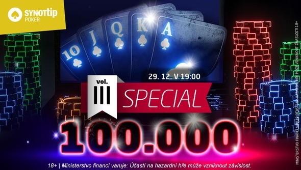3. vydání online turnaje o 100,000 Kč na SYNOT TIP Pokeru!