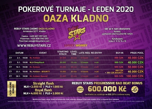 Lednové turnaje v Rebuy Stars Kladno