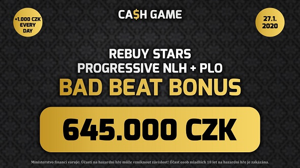 Bad Beat Bonus v Rebuy Stars Savarin atakuje částku 645 000 Kč