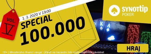 Dnes večer se hraje online o 100,000 Kč! Zajistěte si místo!