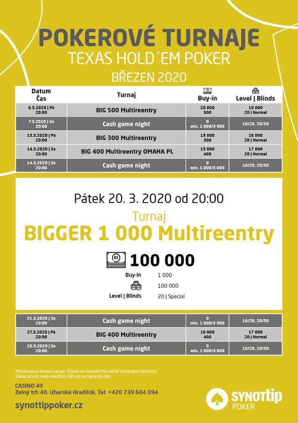 Březnový program v Casino 40 Uherské hradiště.