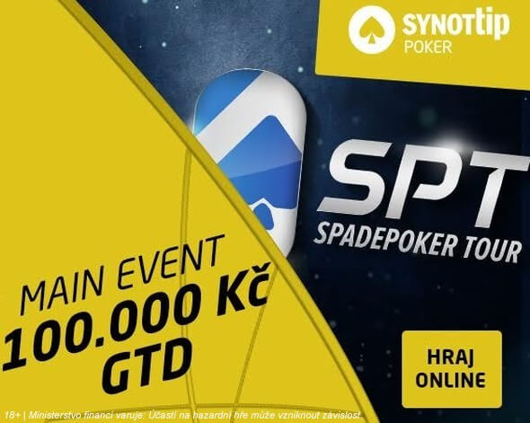 Dnes na SYNOTu - Main Event Spadepoker Tour o 100,000 Kč!