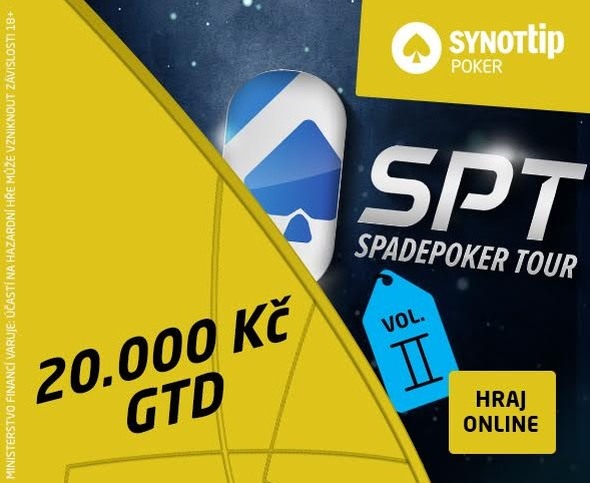 Dnes večer - 2. květnová zastávka Spadepoker Tour na SYNOT TIP pokeru s garancí 20,000 Kč!