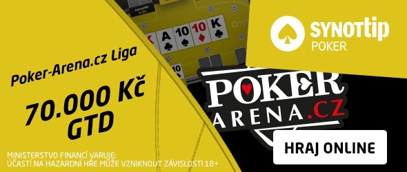 Dnes večer - turnaj SYNOT TIP Poker-Arena ligy o 70,000 Kč GTD