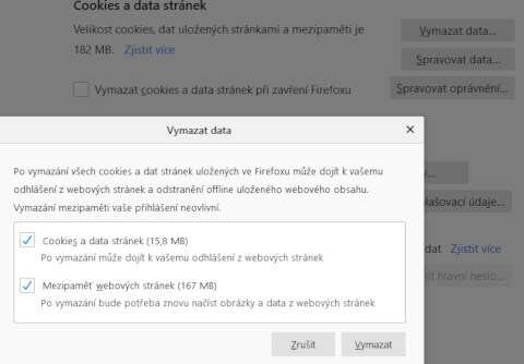 Jak smazat cookies v prohlížeči Mozilla Firefox