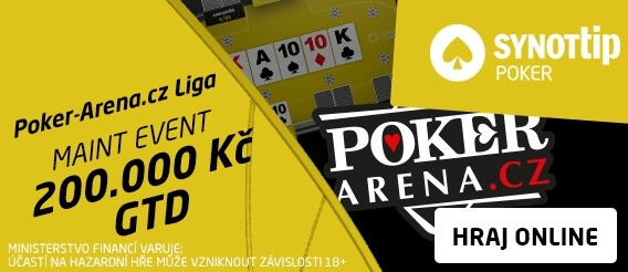 Dnes večer - Turnaj SYNOT TIP Poker-Arena ligy o 200,000 Kč!