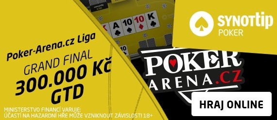 Dnes večer turnaj SYNOT TIP Poker-Arena ligy o 300,000 Kč!