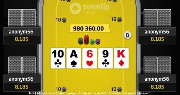 Ukázka nového vzhledu Sit and Go turnajů na online pokerové herny SYNOT TIP poker