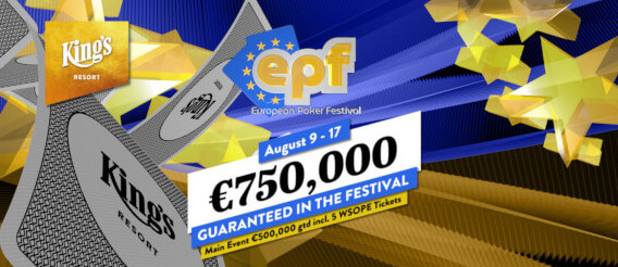 European Poker Festival se valí do King's s garancí €750,000