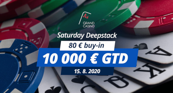 Saturday Deepstack s buy-inem €80 garantuje nejméněí €10,000 na výhrách
