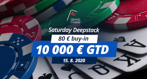 Saturday Deepstack s buy-inem €80 garantuje nejméněí €10,000 na výhrách