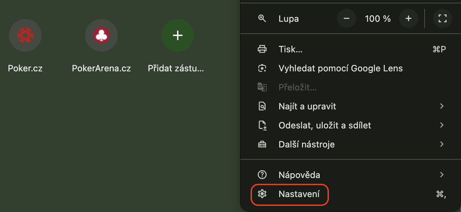 SYNOT TIP poker - automatické otevírání stolů - Krok 2