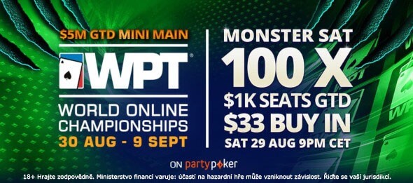 Partypoker - Kvaldněte Main Event WPT WOC jen za pár dolarů!