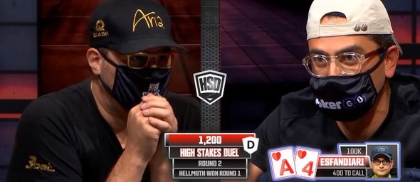 Hellmuth a Esfandiari se utkali ve druhém kole High Stakes Duelu.