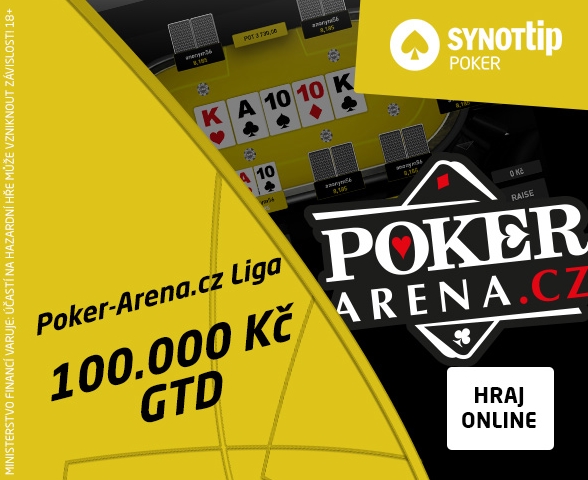 Dnes se hraje SYNOT TIP Poker-Arena.cz liga 100,000 Kč GTD!
