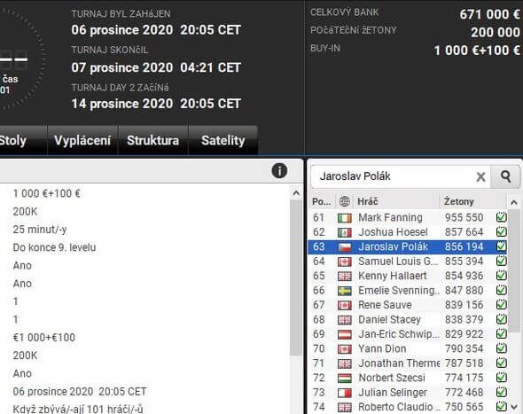 Jaroslav Polák je jediným českým postupujícím ze dne 1A