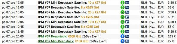 V pondělí je na programu IPM Deepstack o €50,000 GTD