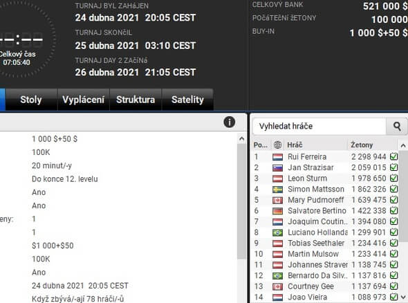 $1k Powerfest Main Event, den 1A
