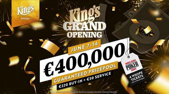 King's Grand Opening Event garantuje €400 tisíc