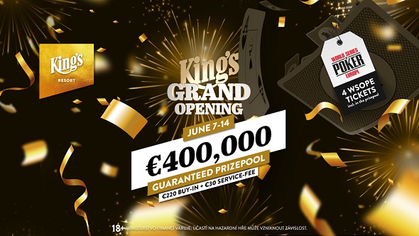 King's Grand Opening Event garantuje €400 tisíc