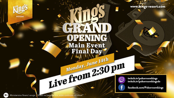 Live stream: Finále King's Grand Opening o €89,000 pro vítěze