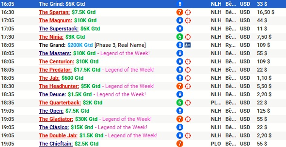 Program Daily Legends na partypokeru