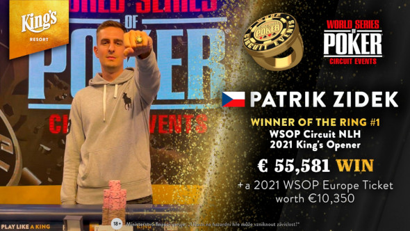 První prsten zůstává doma! Patrik Žídek vítězí v Openeru WSOPC