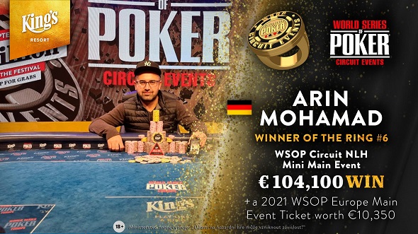 Šampionem Mini Main Eventu WSOP Circuit Němec Arin Mohamad