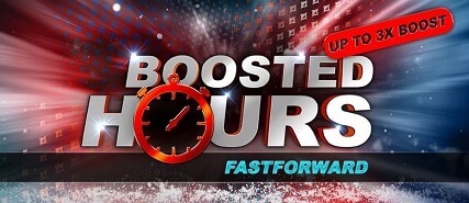 Boosted Hours Fastforward: Získejte na partypokeru ve vybrané hodiny až trojnásobný cashback
