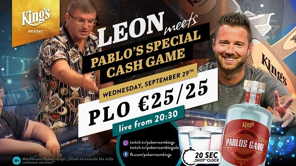 Sledujte přímý přenos PLO €25/25 cash game s Leonem Tsoukernikem