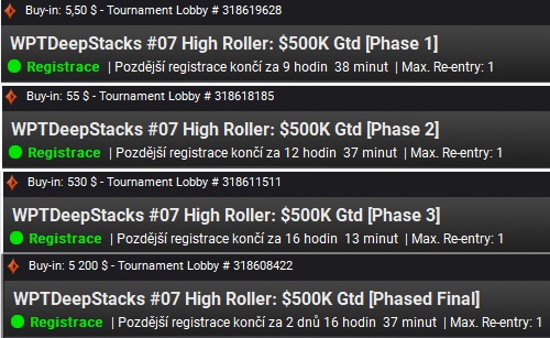 Fáze do WPTDeepStacks High Rolleru si zahrajete již za $5,50