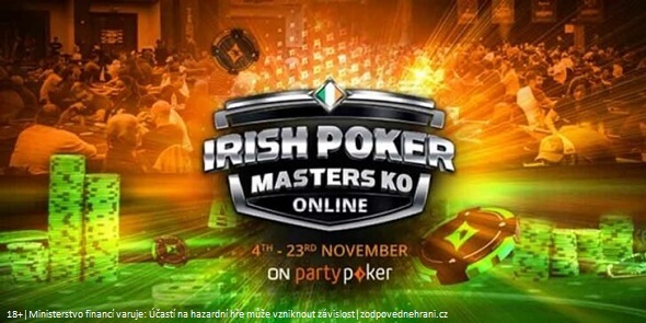 Zahrajte si Irish Poker Masters KO Online na partypokeru, Main Event bude garantovat €1,000,000