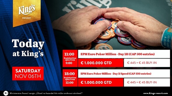 Dnes si zahrajete poslední flighty Euro Poker Millionu