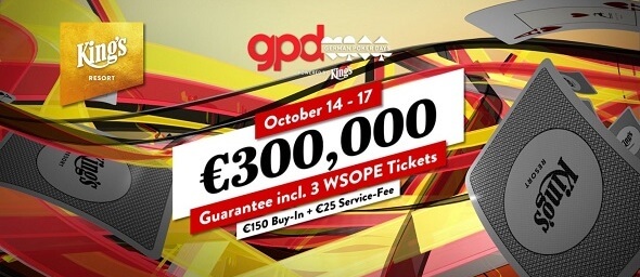 German Poker Days i v listopadu garantují €300 tisíc, v King's můžete získat jednu ze tří vstupenek do Main Eventu WSOPE