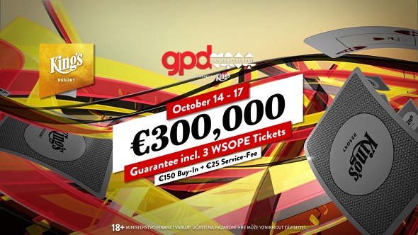 German Poker Days i v listopadu garantují €300 tisíc, v King's můžete získat jednu ze tří vstupenek do Main Eventu WSOPE